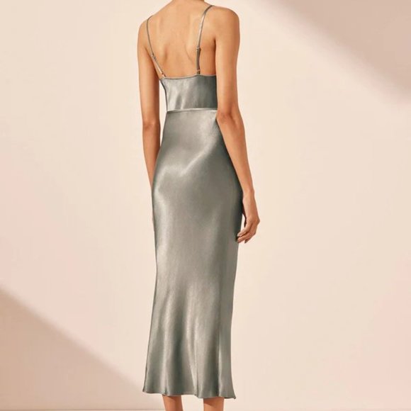 Shona Joy La Lune Bias Cowl Midi Dress - Copper - Picture 4 of 4